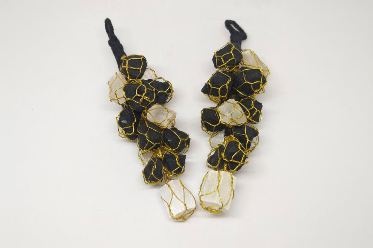 Black Tourmaline + Selenite Hanging