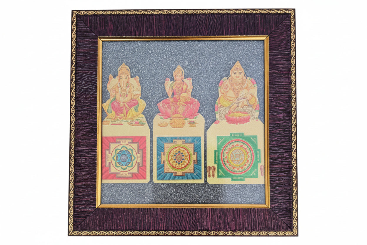 Pyrite Frame Laxmi Ganesha